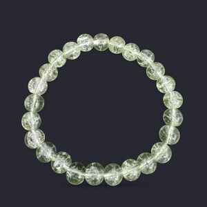 Pastel Green Crackle Glass Bead Bracelet